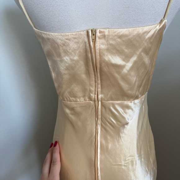 ✨ Vintage Gold Satin Slip Dress — Minimal Chic Old Money Elegance L - Picture 8 of 10